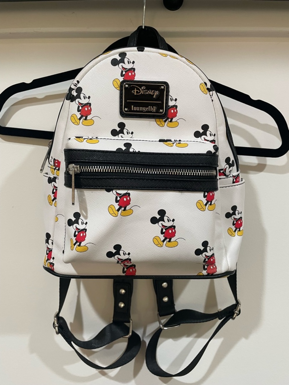 Loungefly White Mickey Mouse Pattern Mini Backpack